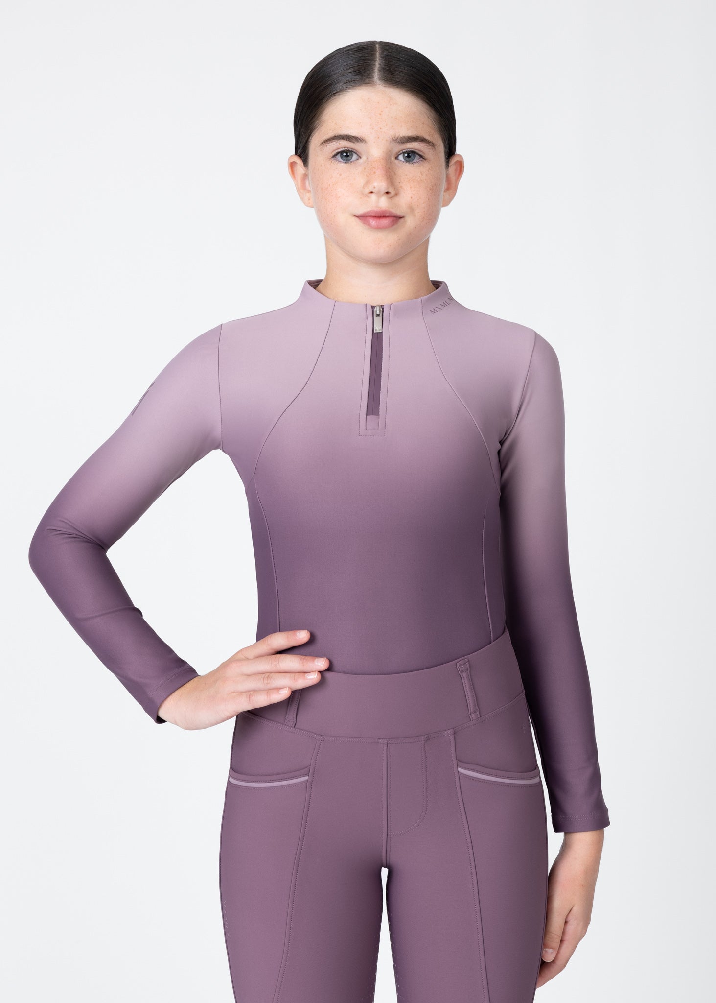 Young Riders - Long Sleeve Base Layer - Ombré (Plum)