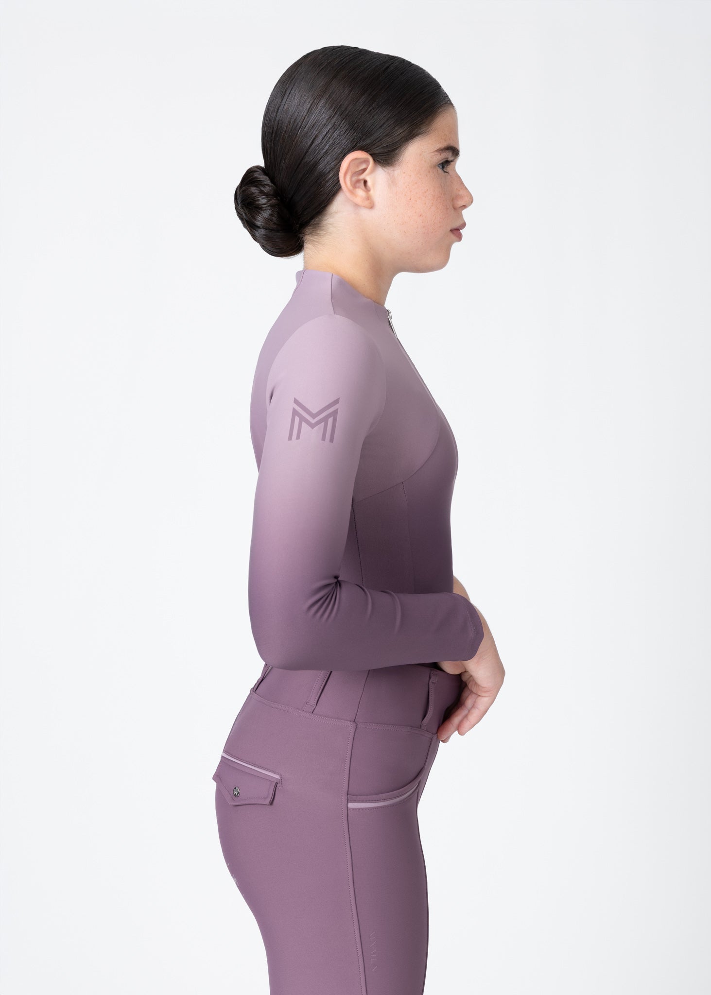 Young Riders - Long Sleeve Base Layer - Ombré (Plum)