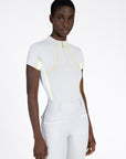 Short Sleeve Contrast Base Layer - Glacier/Lime