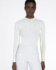 Long Sleeve Contrast Base Layer - Glacier/Lime