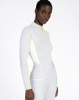 Long Sleeve Contrast Base Layer - Glacier/Lime