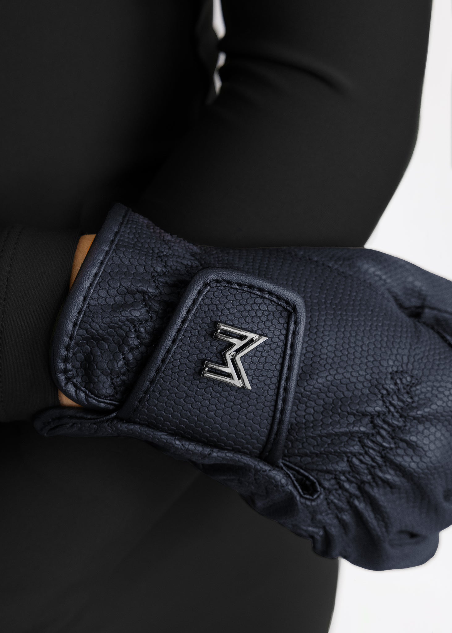 Emblem Riding Gloves - Navy
