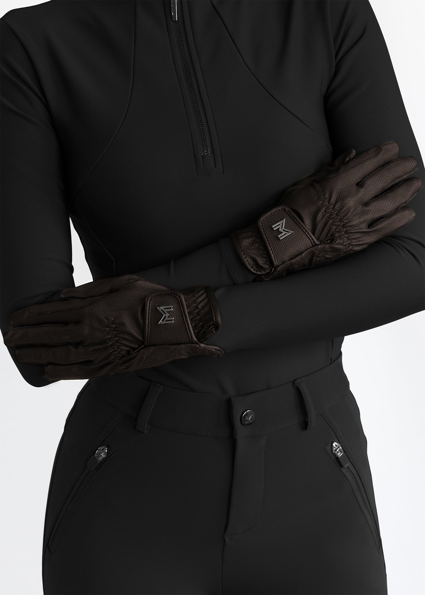 Emblem Riding Gloves - Chocolate