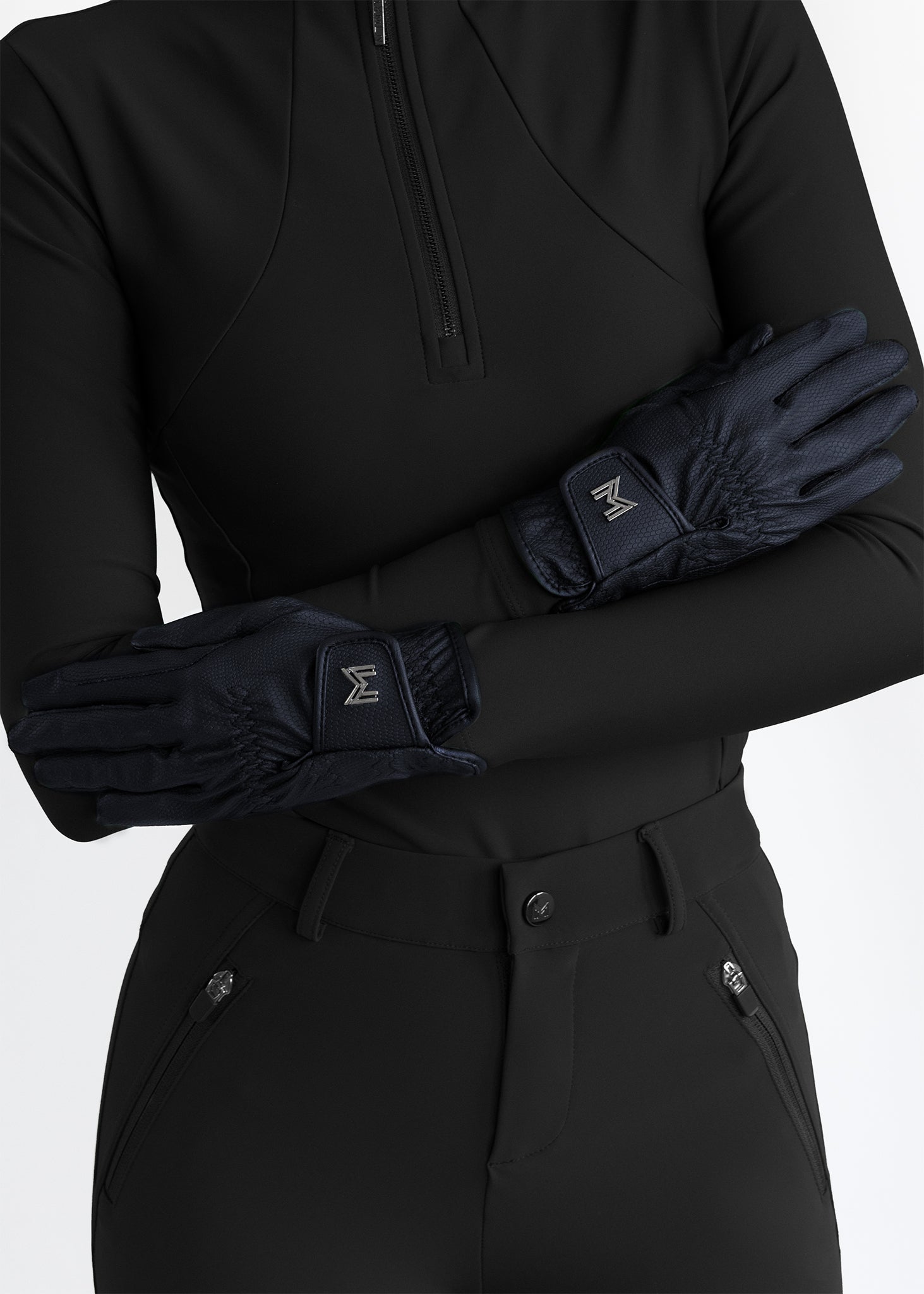 Emblem Riding Gloves - Navy