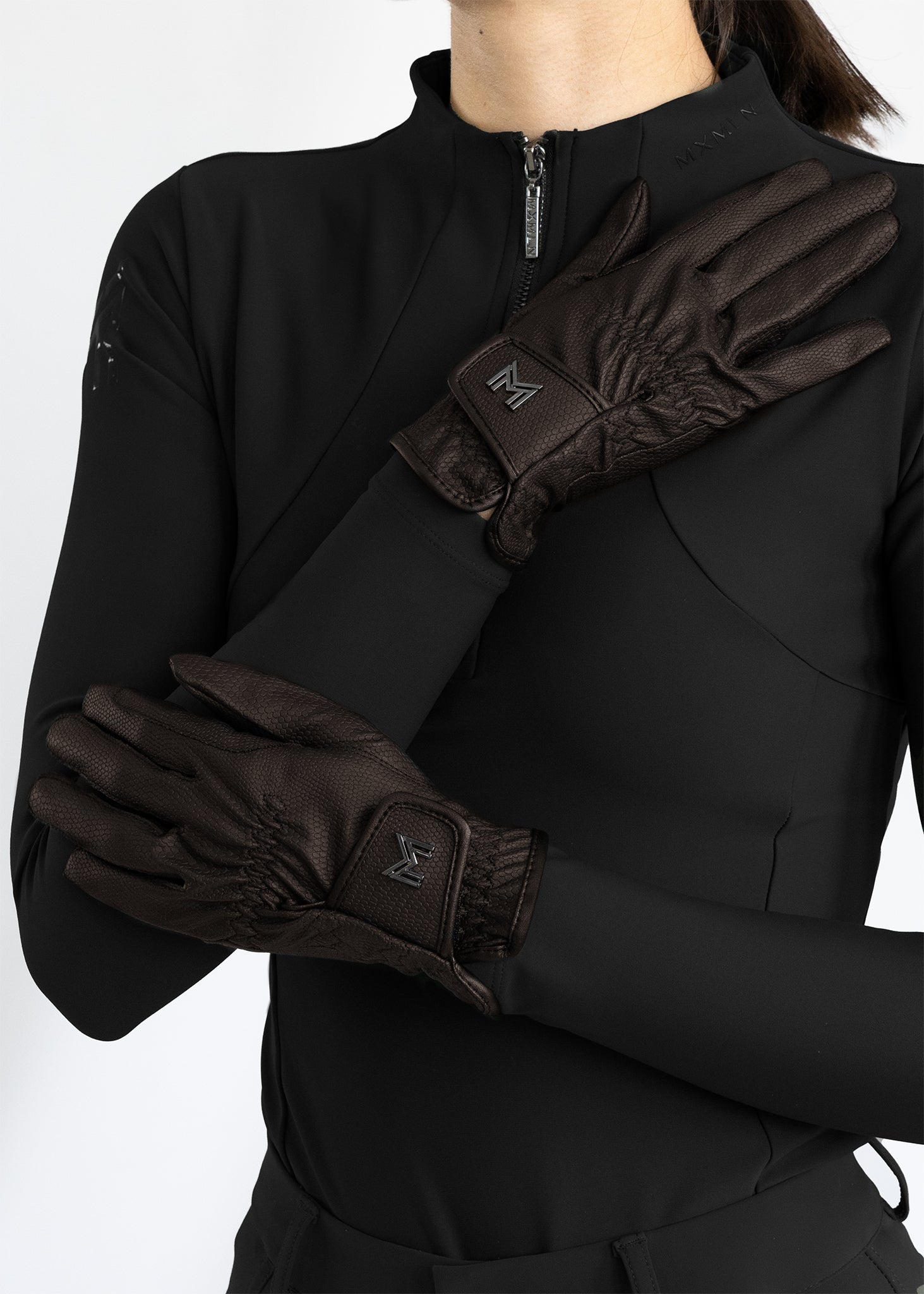 Emblem Riding Gloves - Chocolate