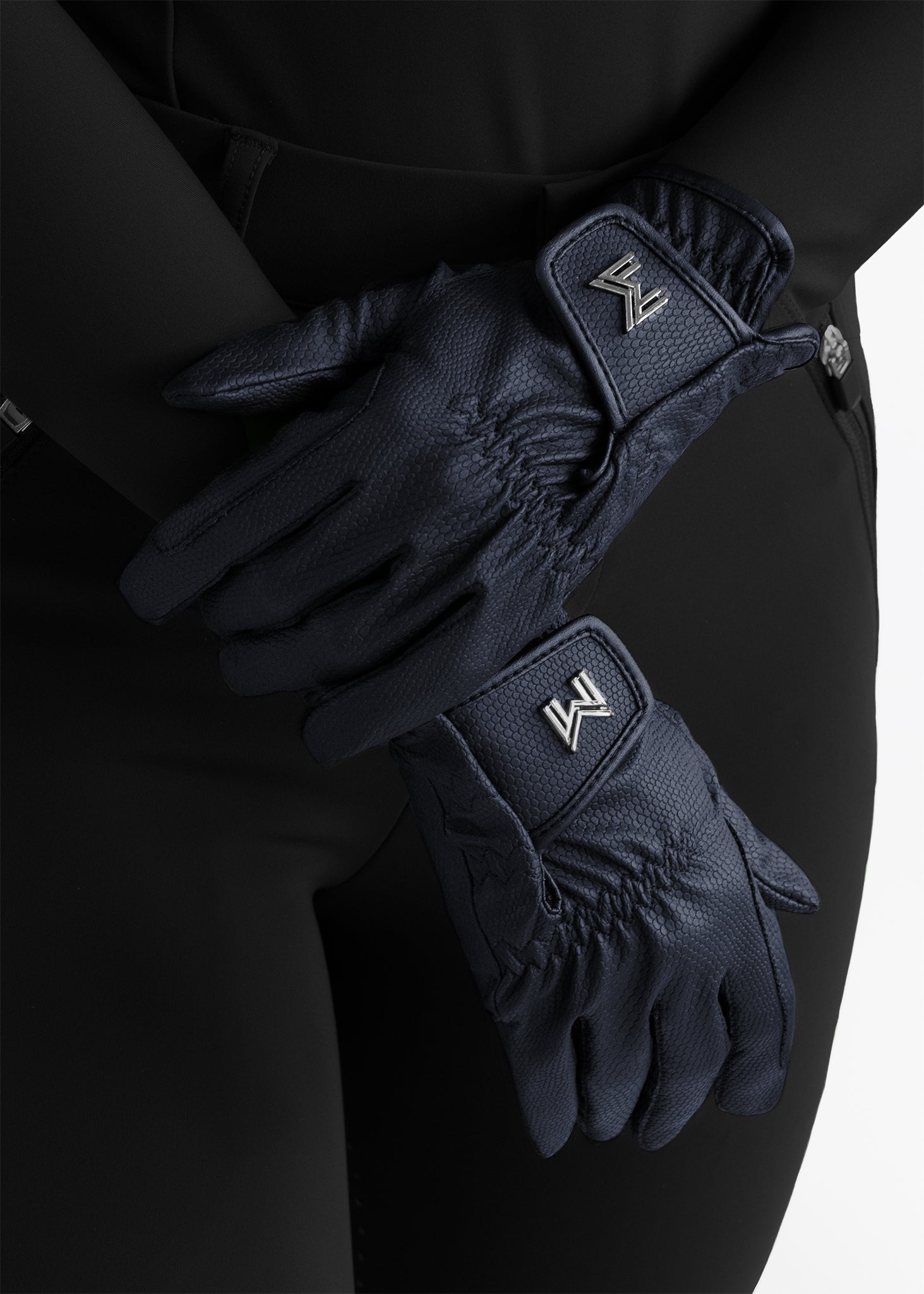 Emblem Riding Gloves - Navy