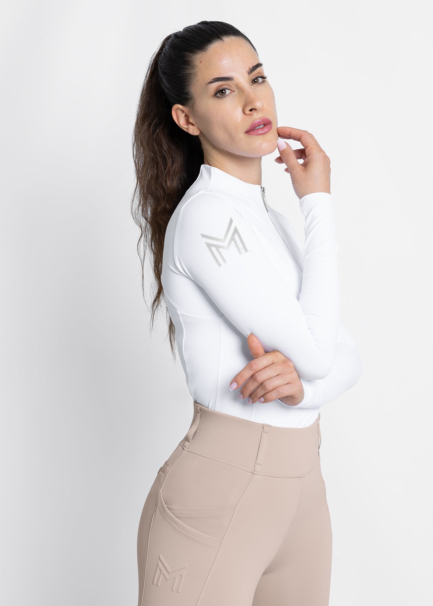 Long Sleeve Base Layer - White/Silver