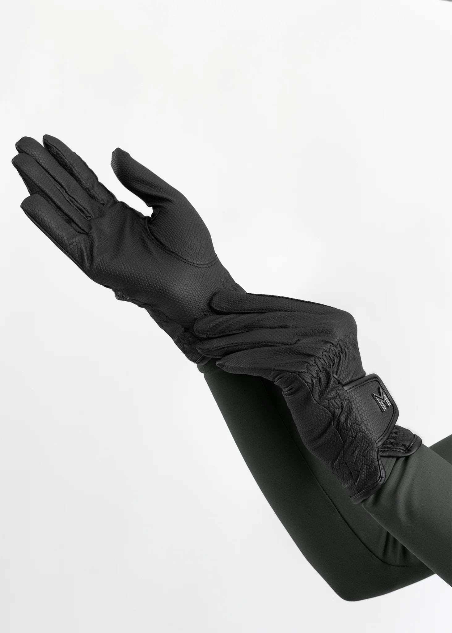 Emblem Riding Gloves - Black