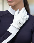 Emblem Riding Gloves - White