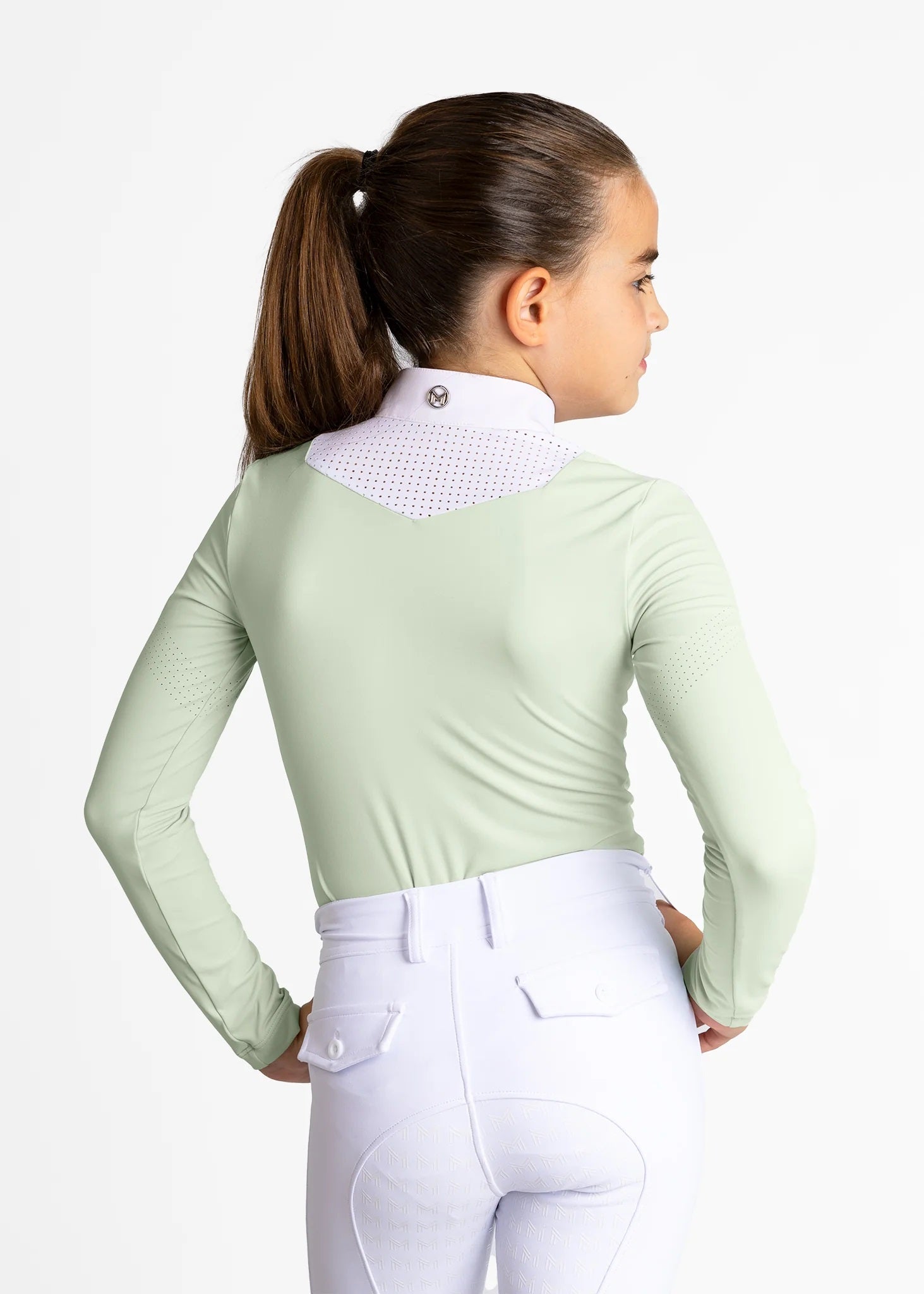 Young Riders - Long Sleeve Sienna Show Shirt - Sage Green