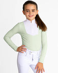 Young Riders - Long Sleeve Sienna Show Shirt - Sage Green