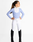 Young Riders - Long Sleeve Sienna Show Shirt - Iris Blue