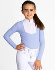 Young Riders - Long Sleeve Sienna Show Shirt - Iris Blue