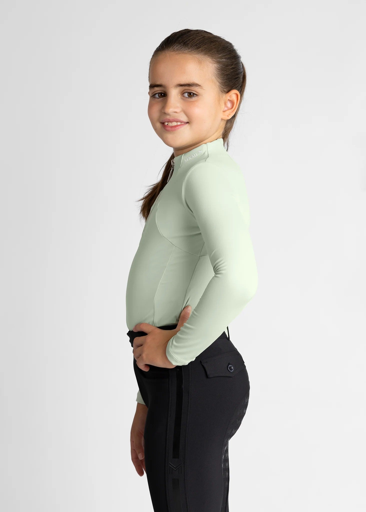 Young Riders - Long Sleeve Base Layer - Sage Green
