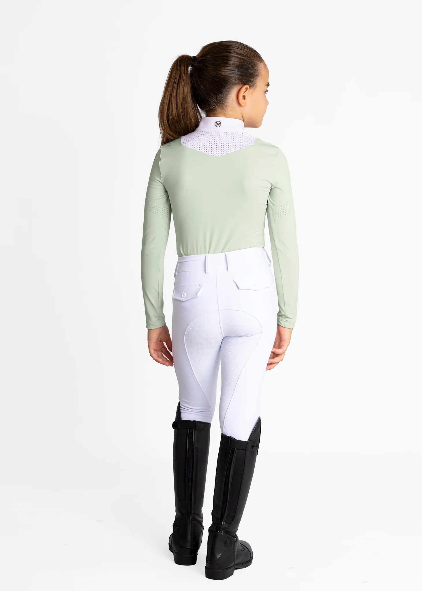 Young Riders - Long Sleeve Sienna Show Shirt - Sage Green