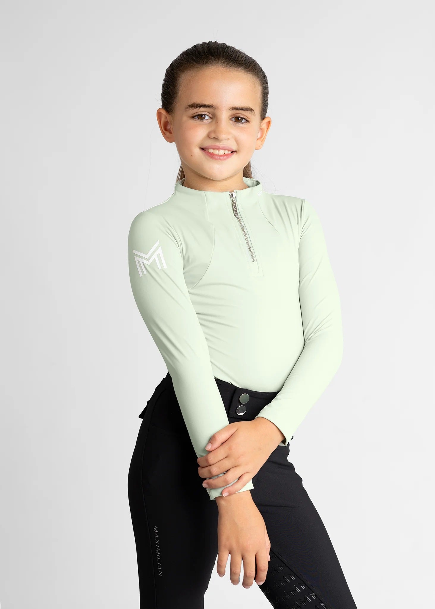 Young Riders - Long Sleeve Base Layer - Sage Green