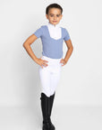 Young Riders Short Sleeve Sienna Show Shirt - Iris Blue