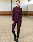 Outline Leggings - Burgundy