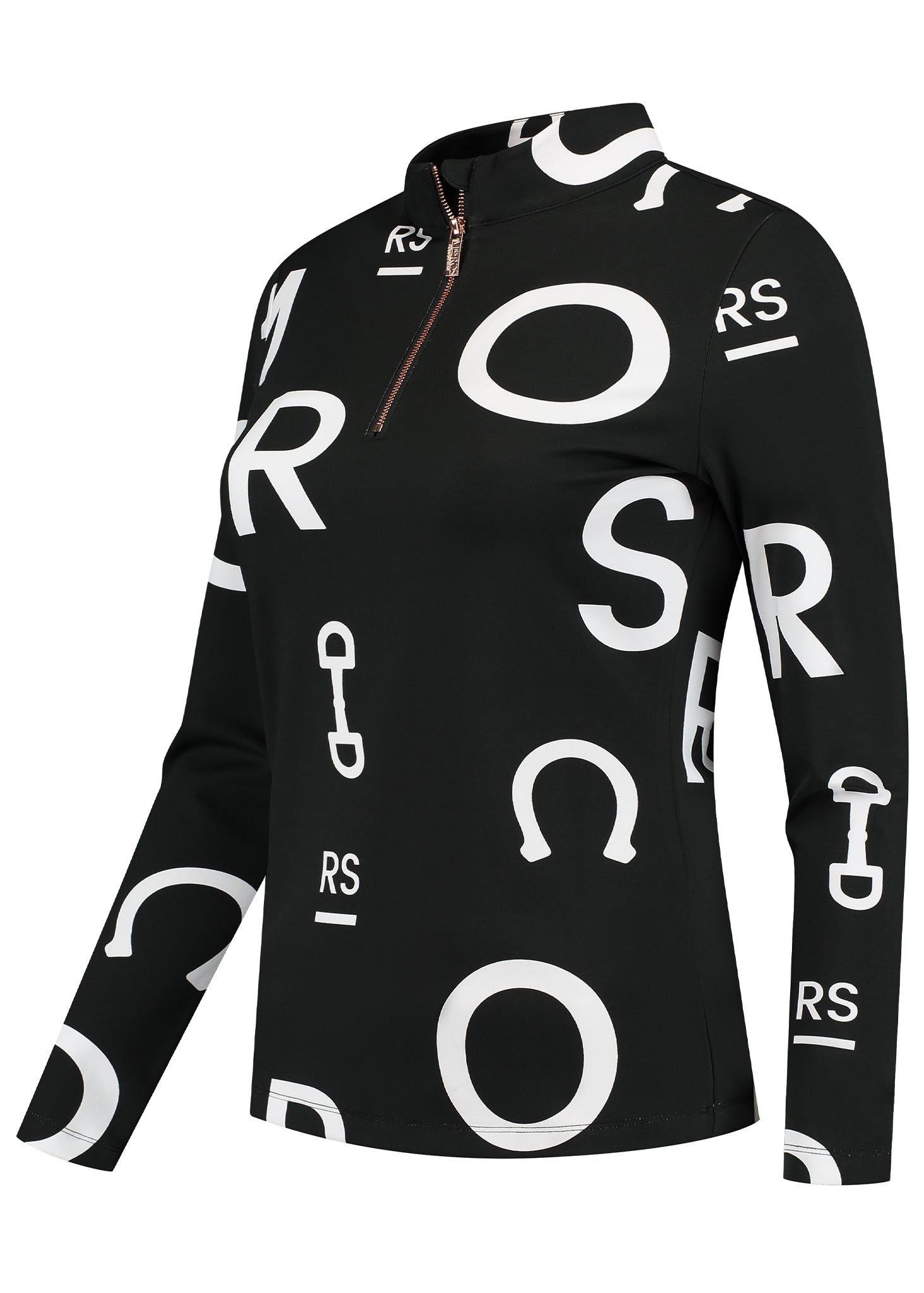 Long Sleeve Base Layer - Black/White Logo