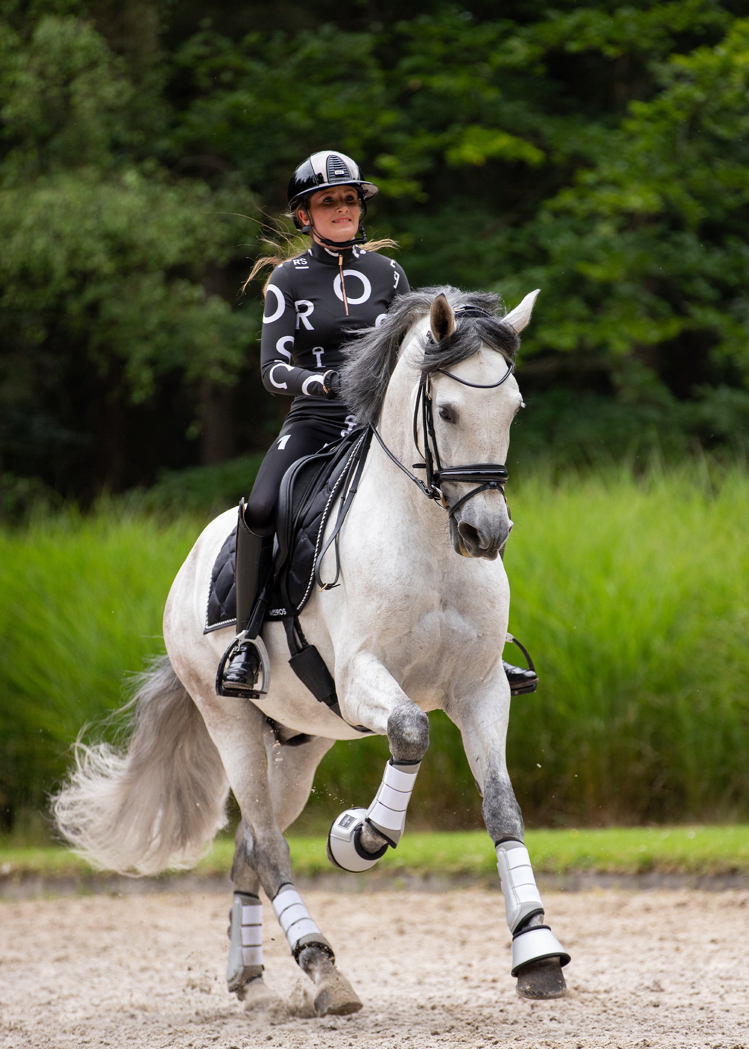 Long Sleeve Base Layer - Black/White Logo