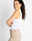 Sleeveless Base Layer - White/Gold
