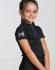 Young Riders - Short Sleeve Base Layer - Black/Silver