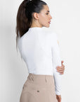 Long Sleeve Base Layer - White/Gold