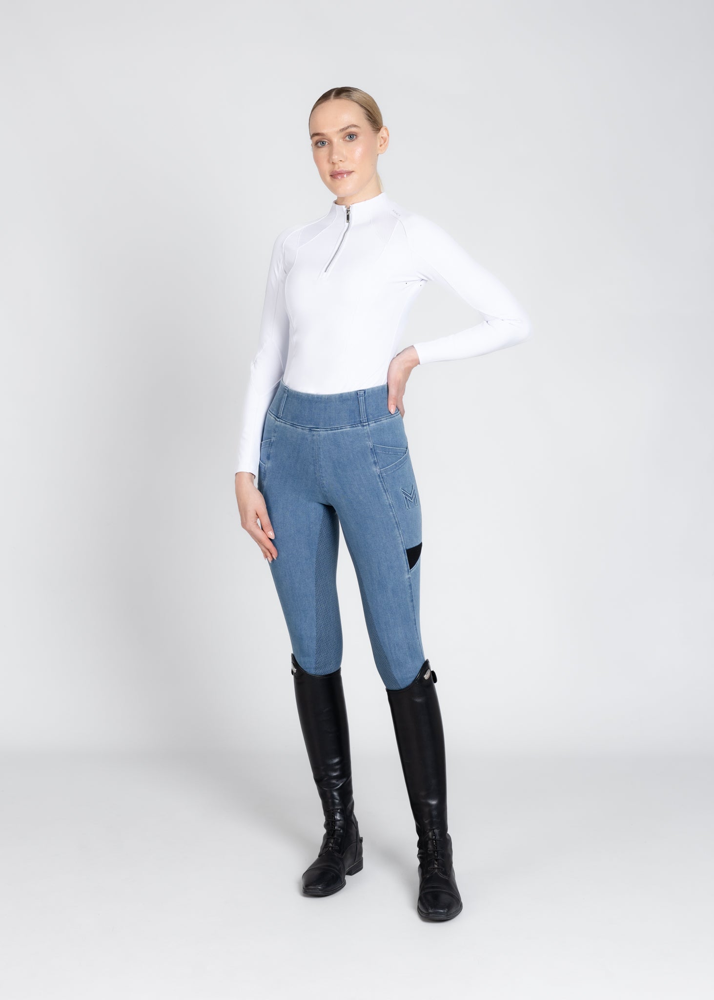 Tech Riding Leggings - Denim (Blue)