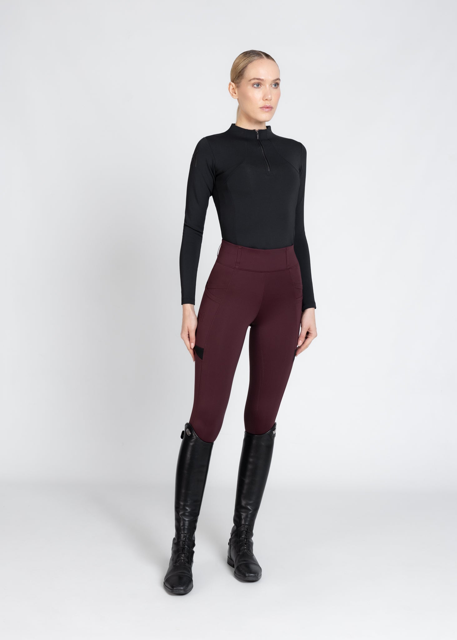 Tech Riding Leggings - Burgundy