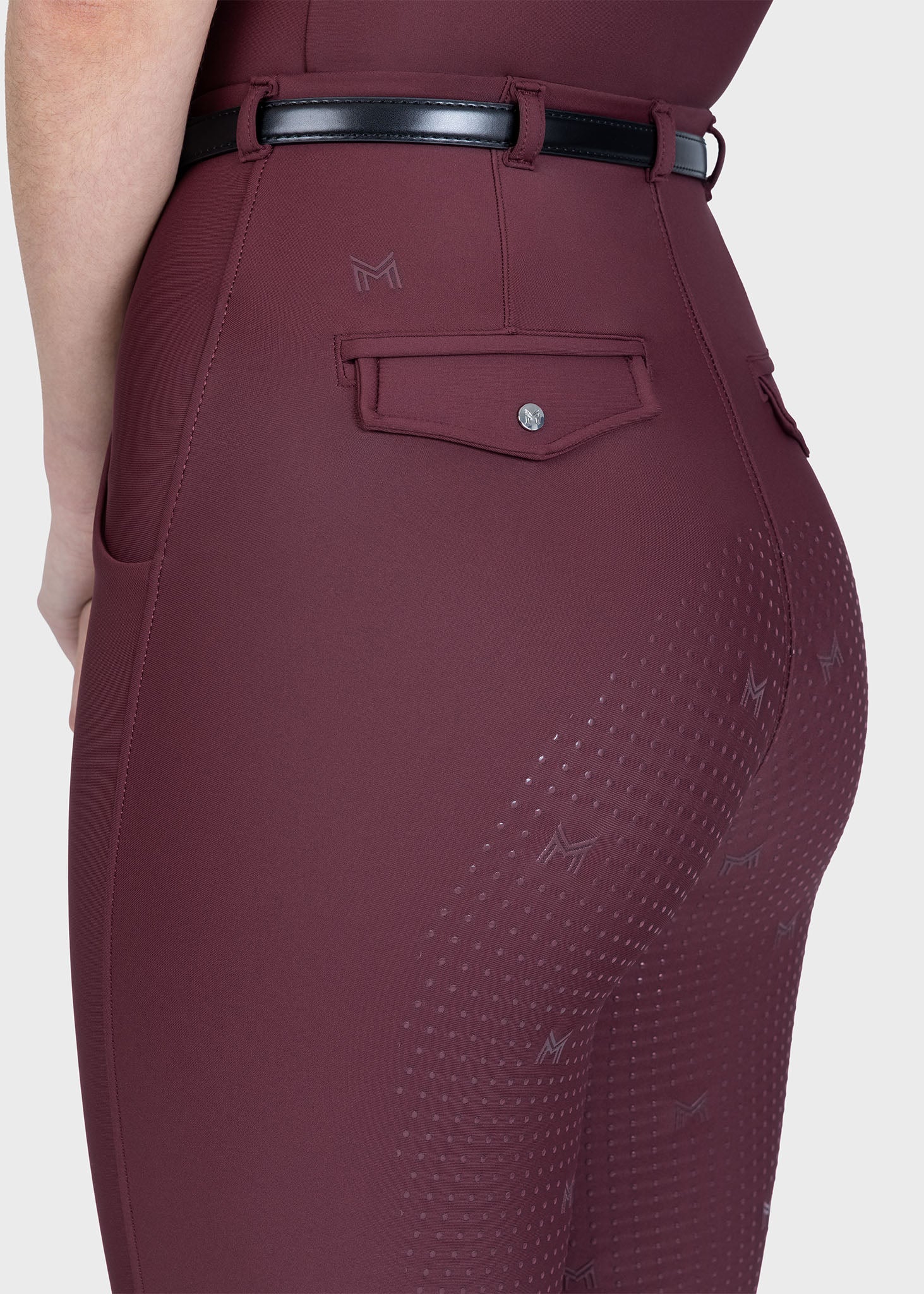Velya Riding Leggings &amp; Belt - Rosewood/Gunmetal