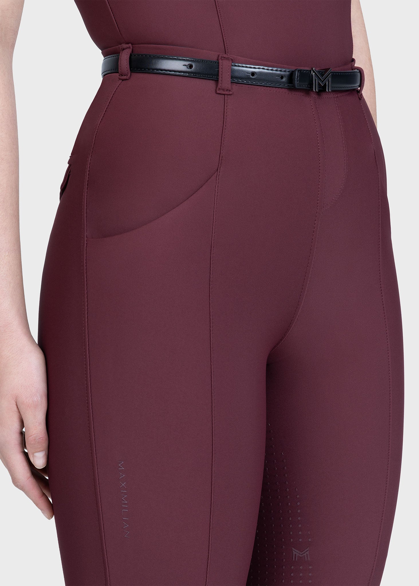 Velya Riding Leggings &amp; Belt - Rosewood/Gunmetal