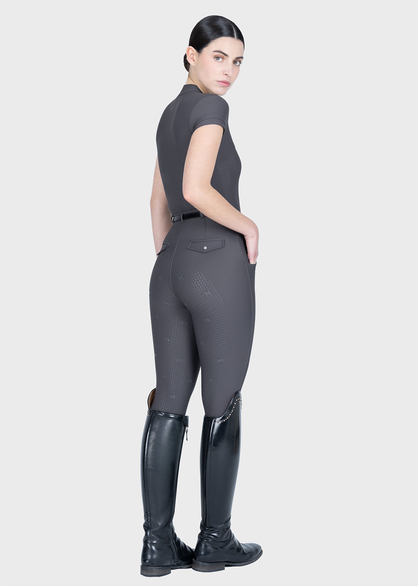 Halo Riding Leggings + Belt - Graphite