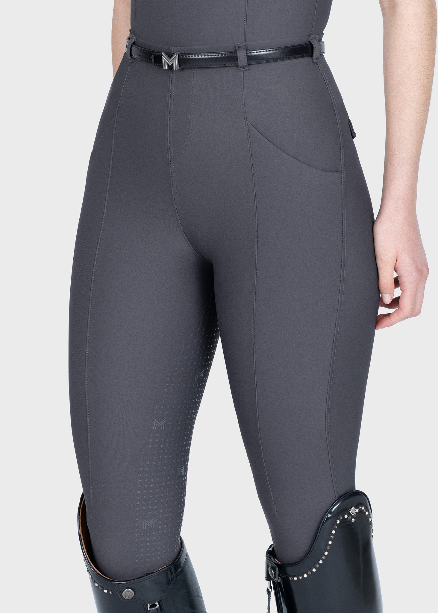 Velya Riding Leggings &amp; Belt - Graphite/Silver