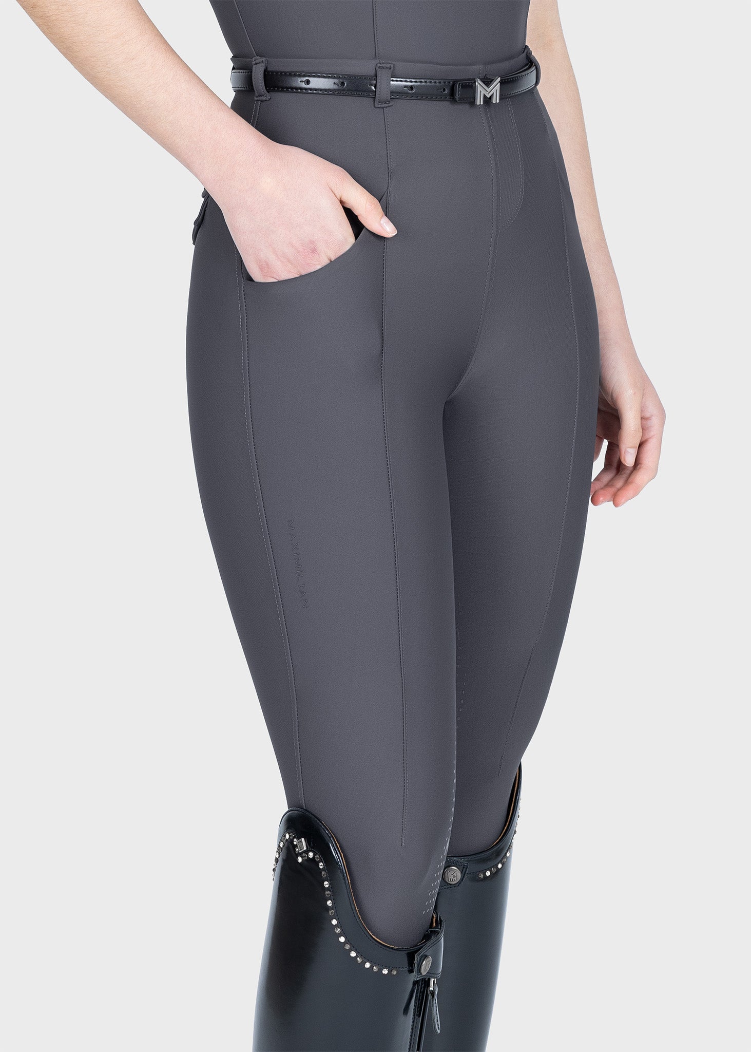 Halo Riding Leggings + Belt - Graphite