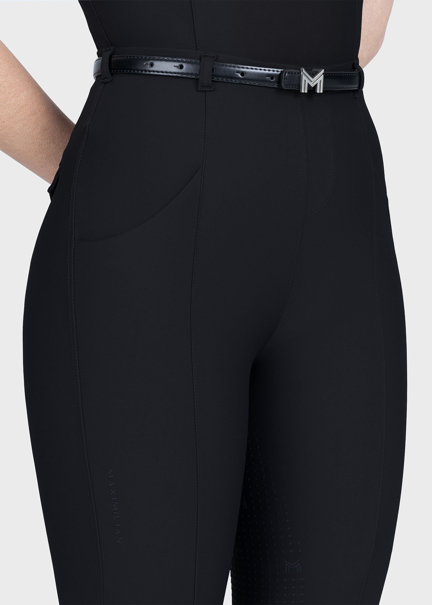 Velya Riding Leggings &amp; Belt - Black/Silver