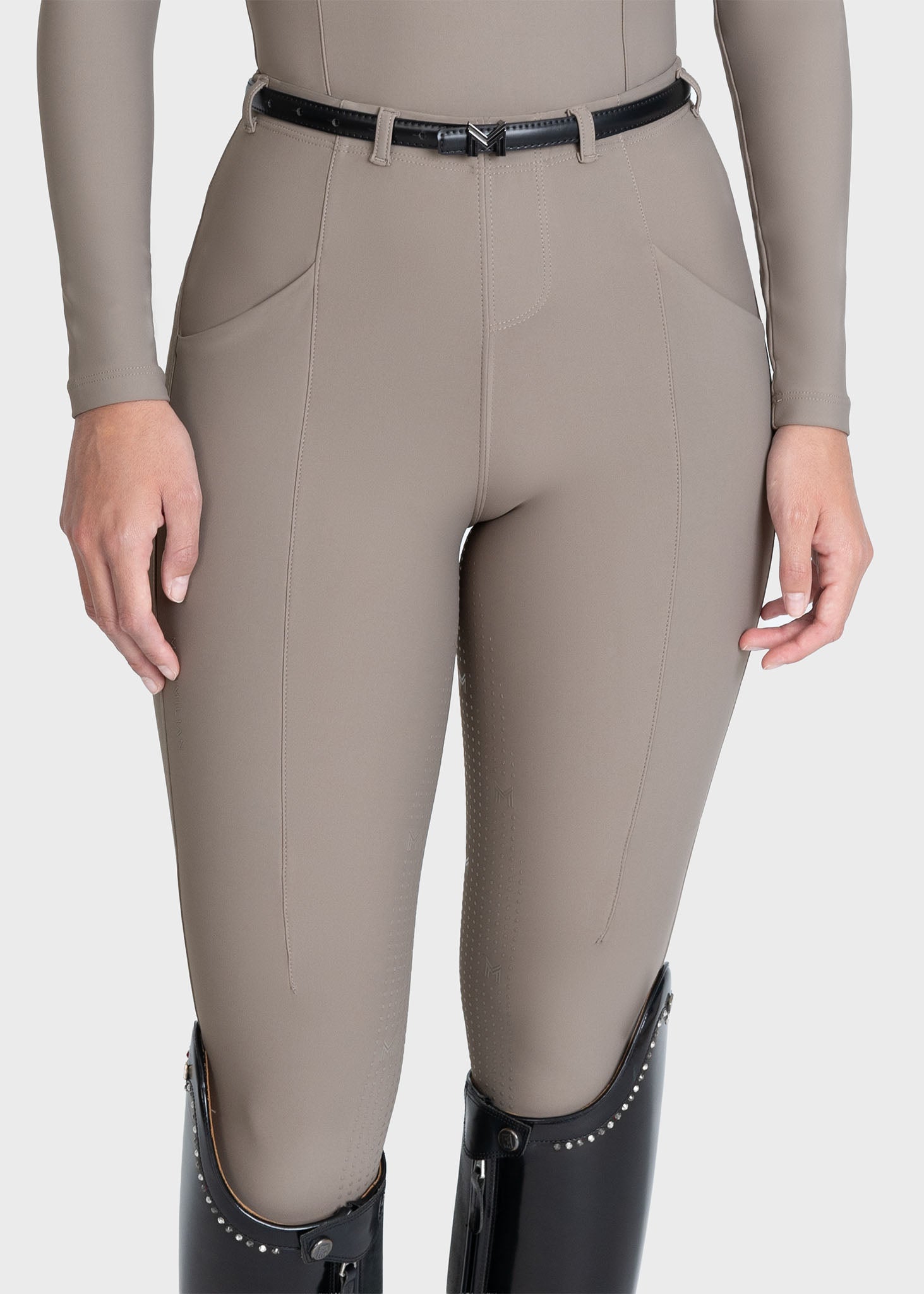 Velya Riding Leggings &amp; Belt - Taupe