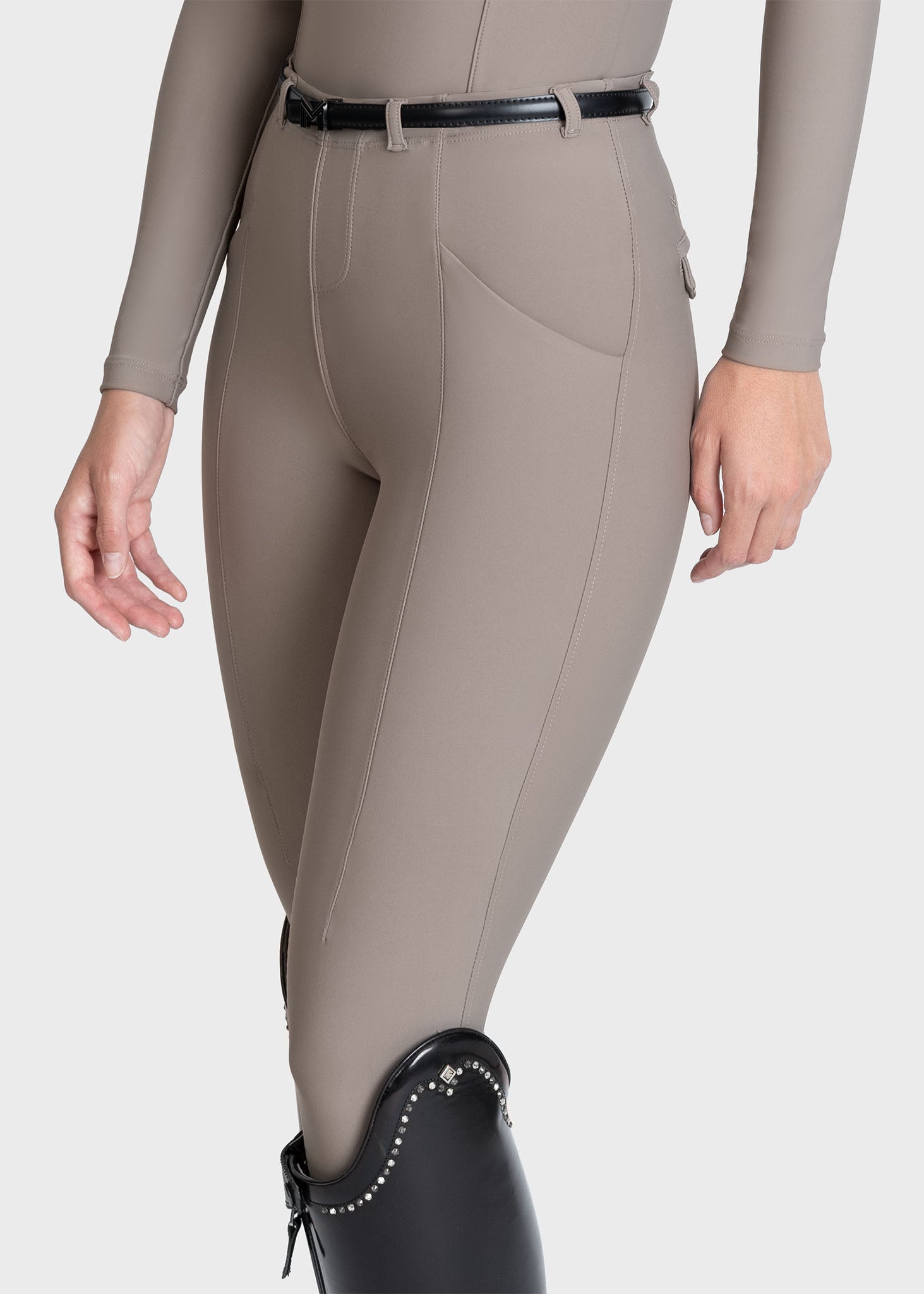 Velya Riding Leggings &amp; Belt - Taupe