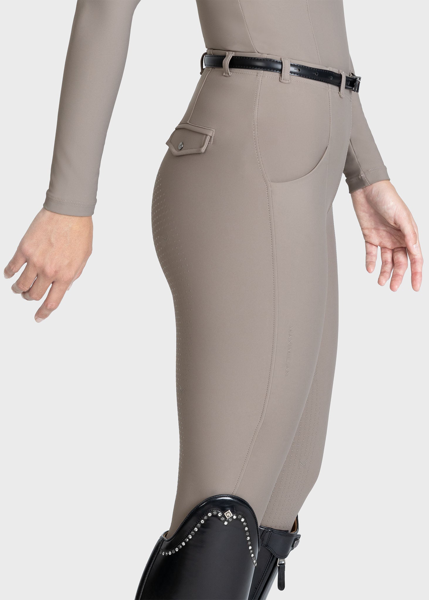 Velya Riding Leggings &amp; Belt - Taupe
