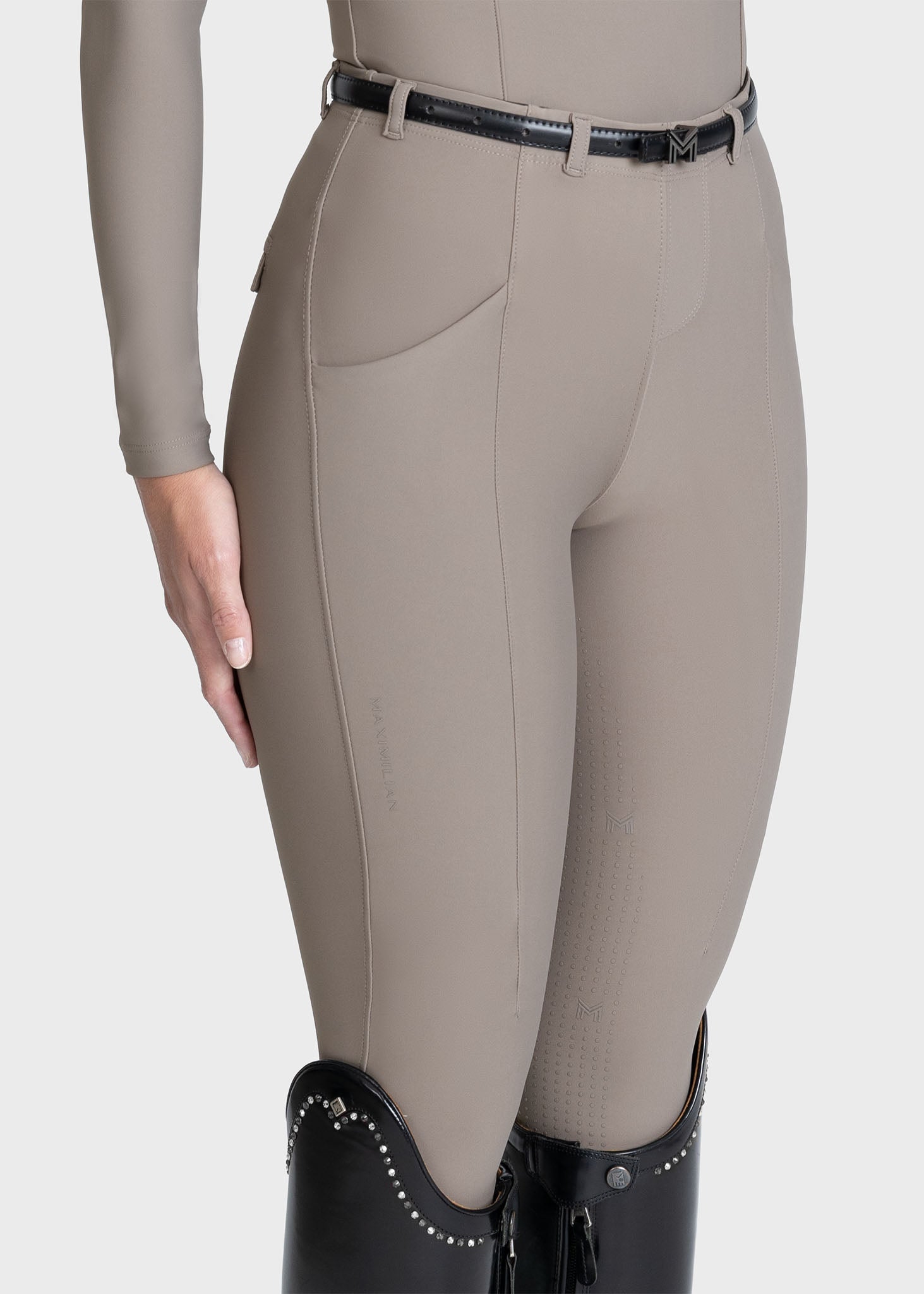 Velya Riding Leggings &amp; Belt - Taupe