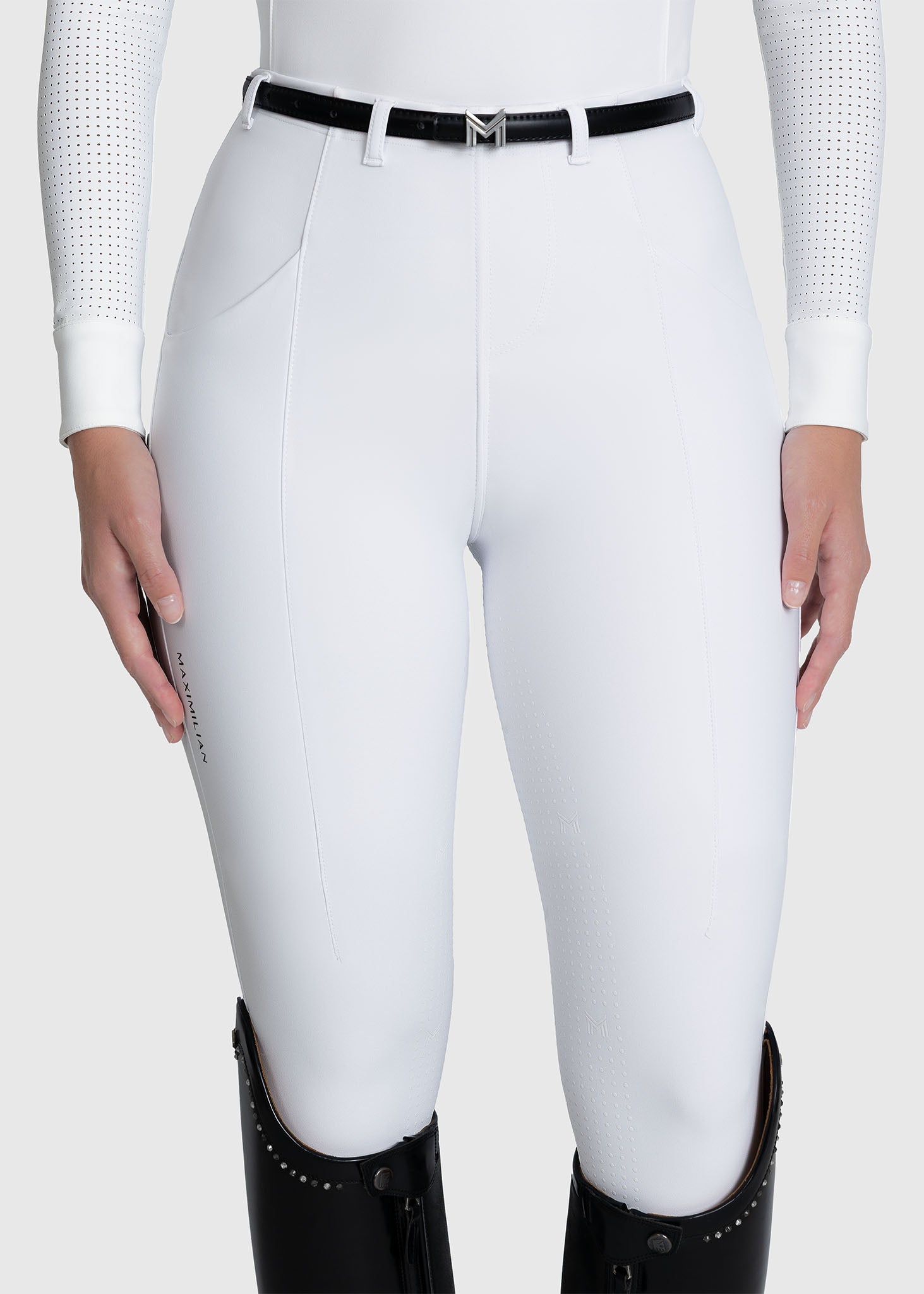 Velya Riding Leggings &amp; Belt - White