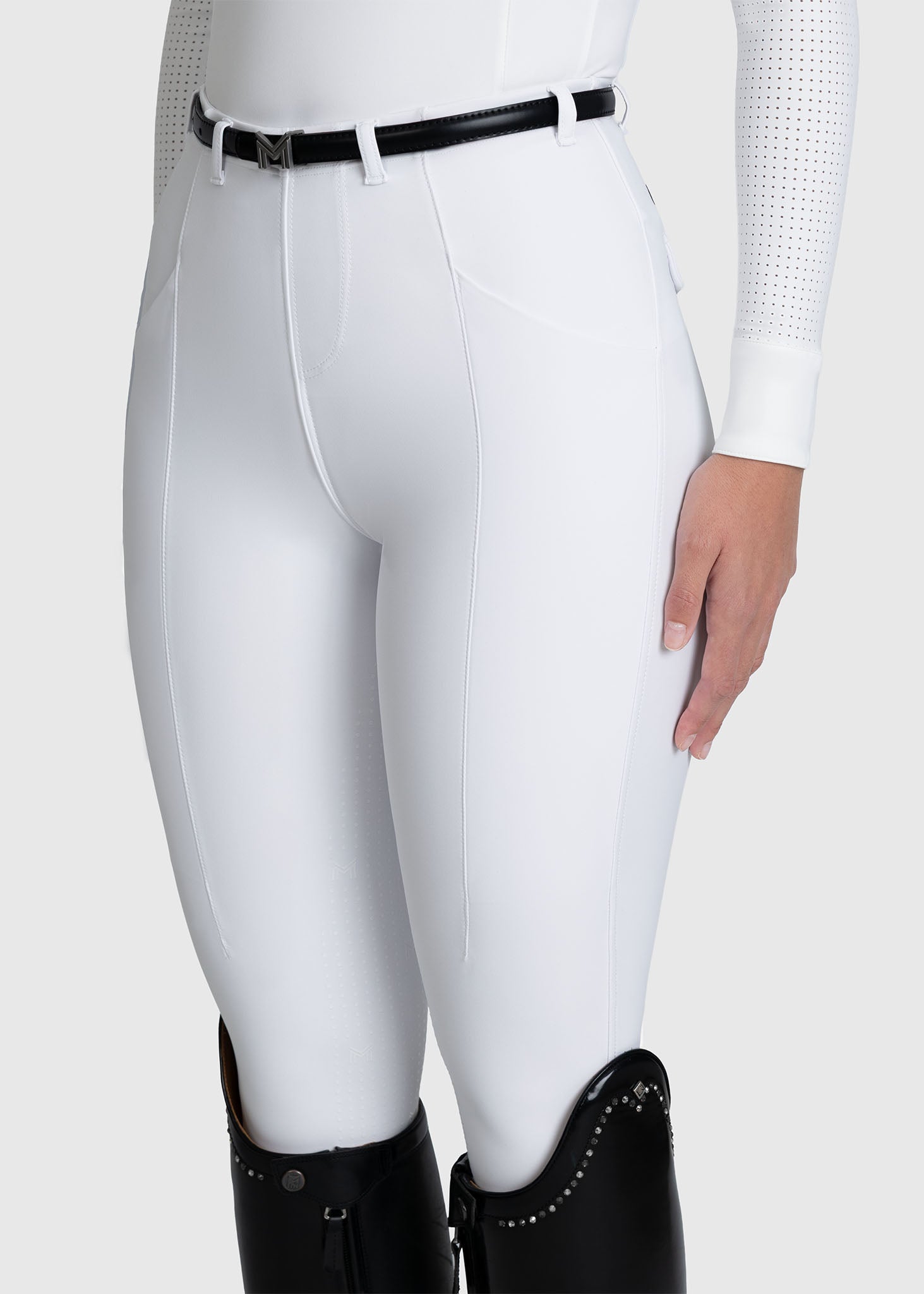 Velya Riding Leggings &amp; Belt - White
