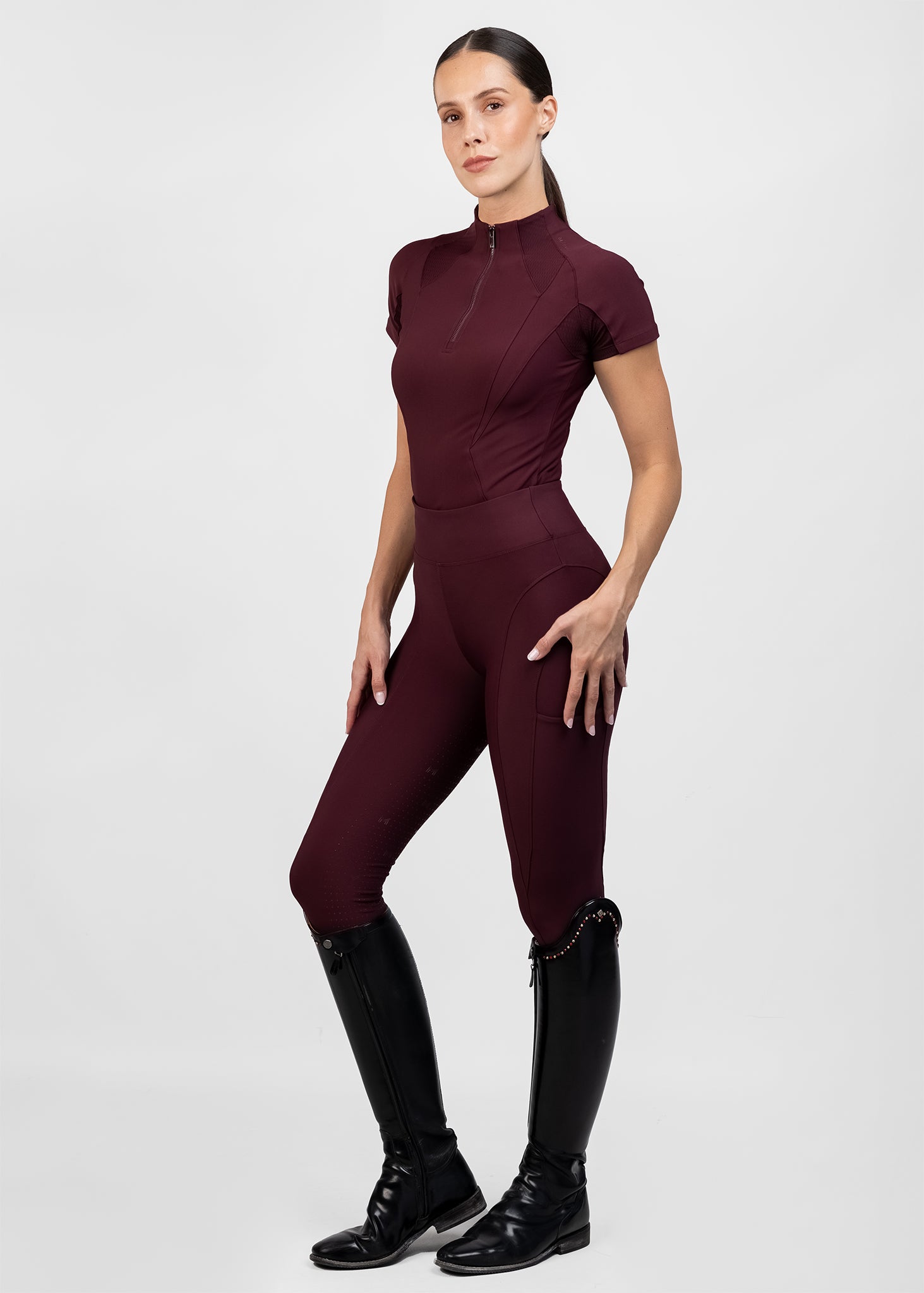 Short Sleeve Frame Base Layer - Burgundy