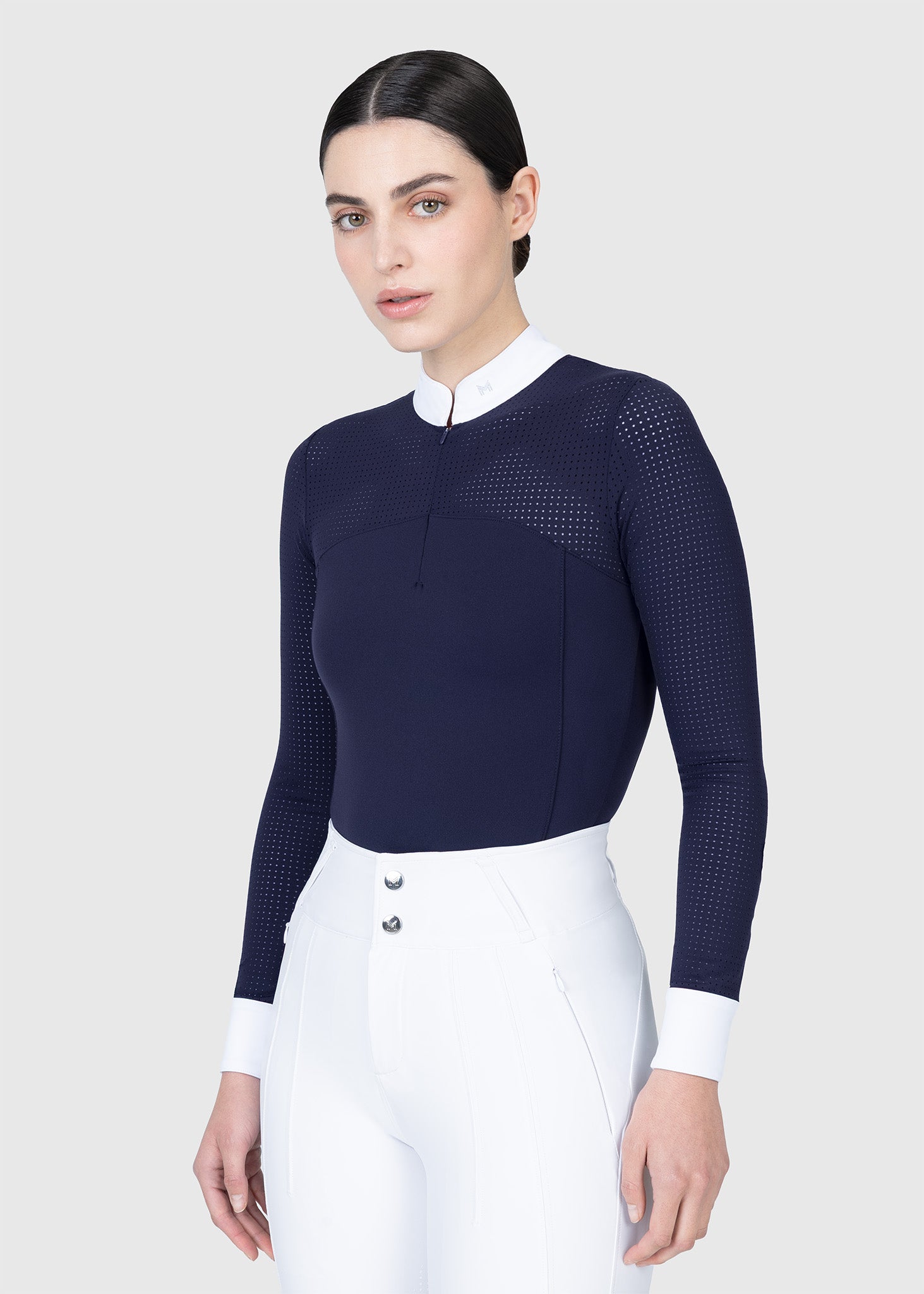 Grace Long Sleeve Show Shirt (Navy)