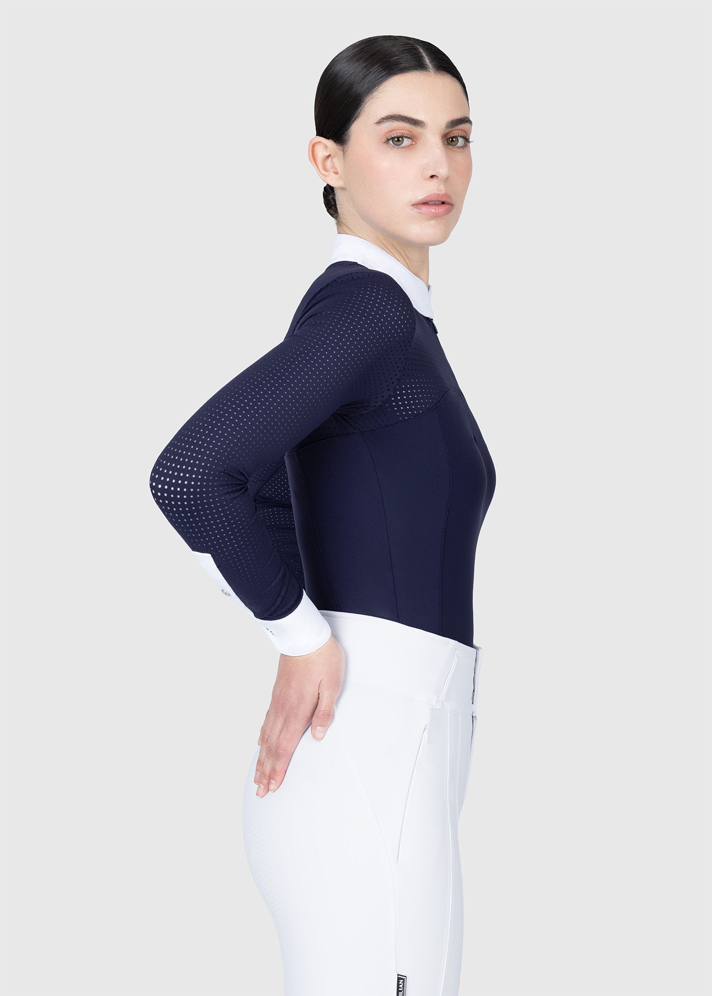 Grace Long Sleeve Show Shirt (Navy)