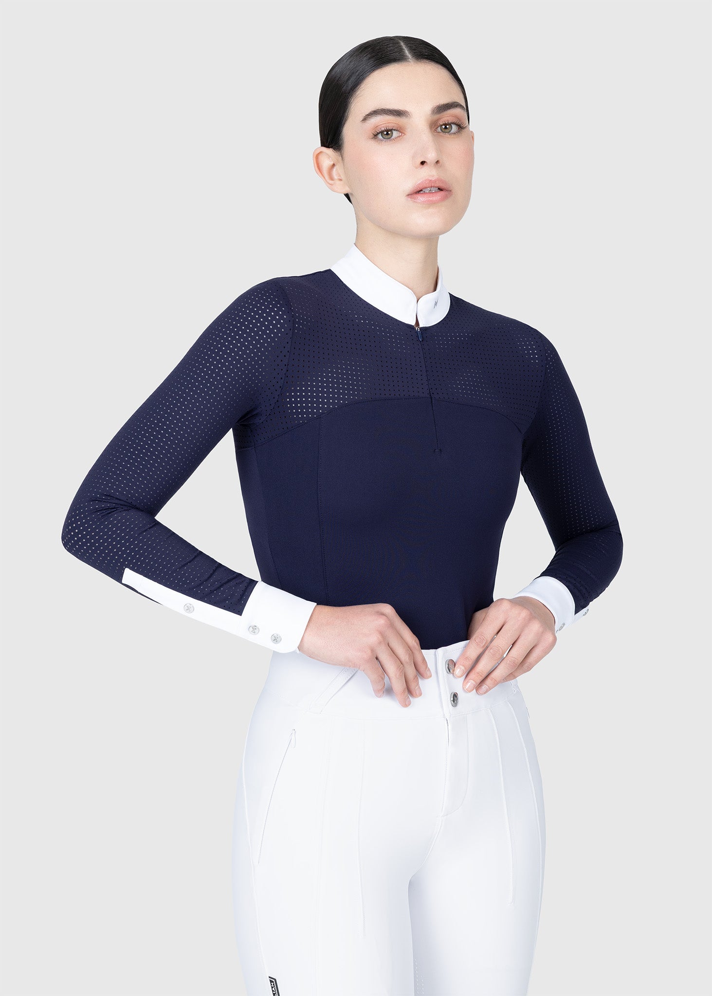 Grace Long Sleeve Show Shirt (Navy)