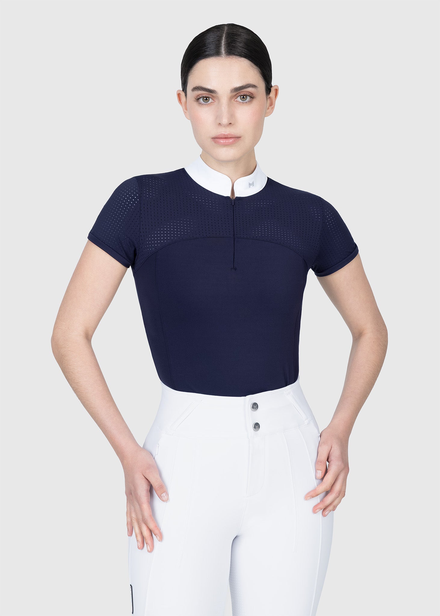 Grace Short Sleeve Show Shirt (Navy)