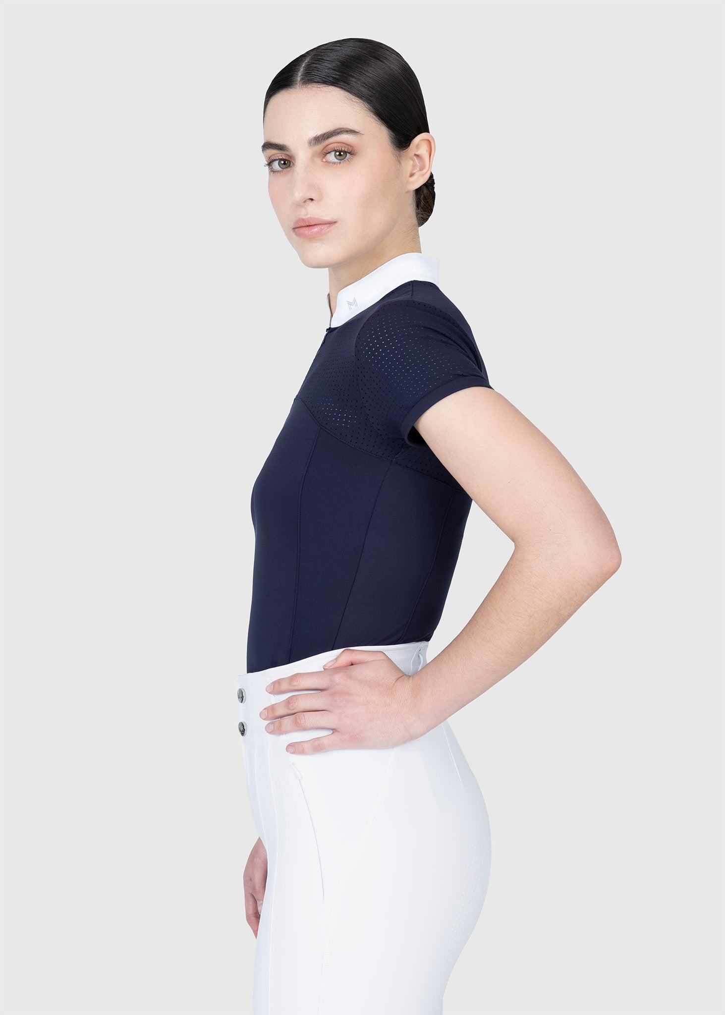Grace Short Sleeve Show Shirt (Navy)