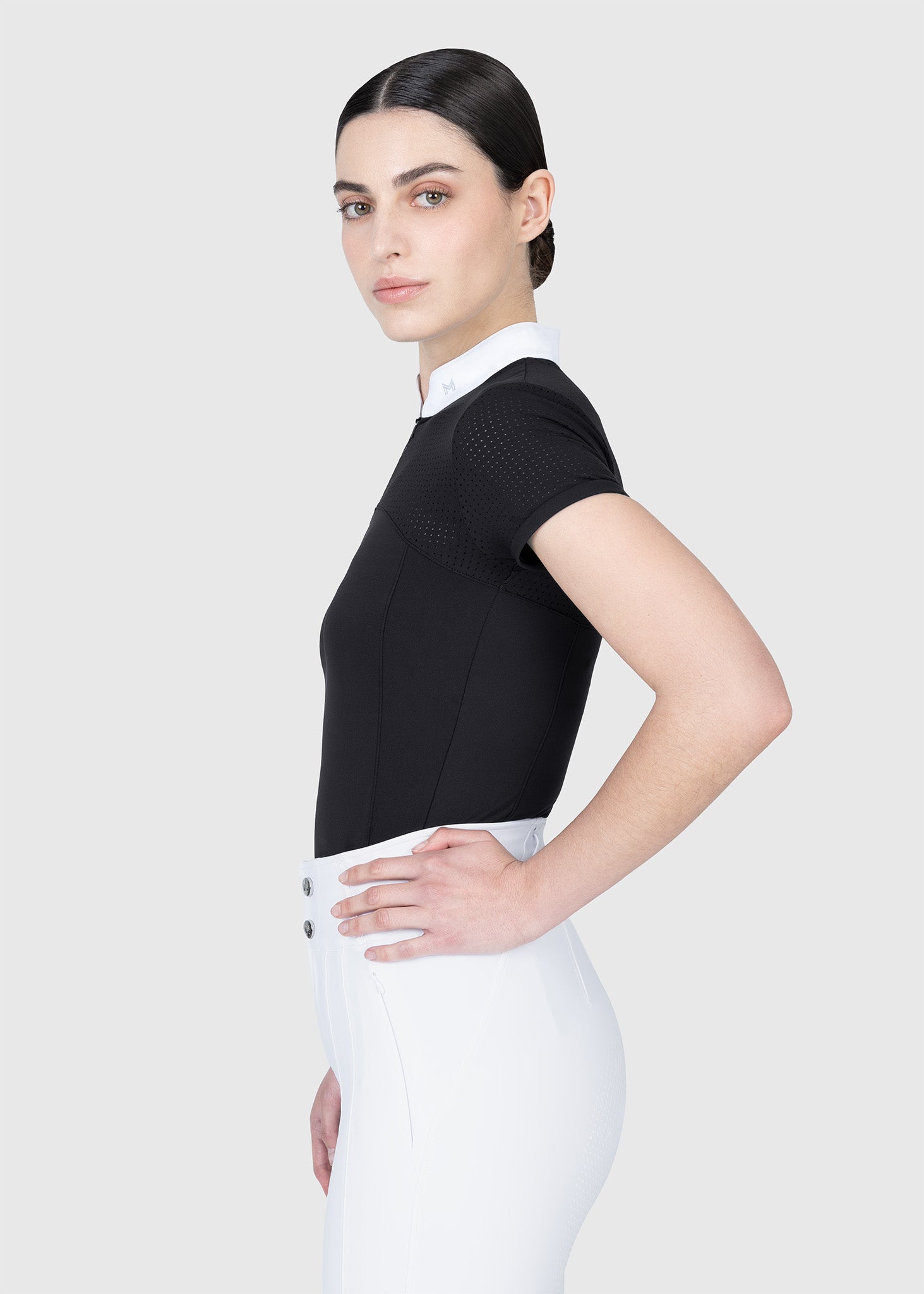 Grace Short Sleeve Show Shirt (Black)