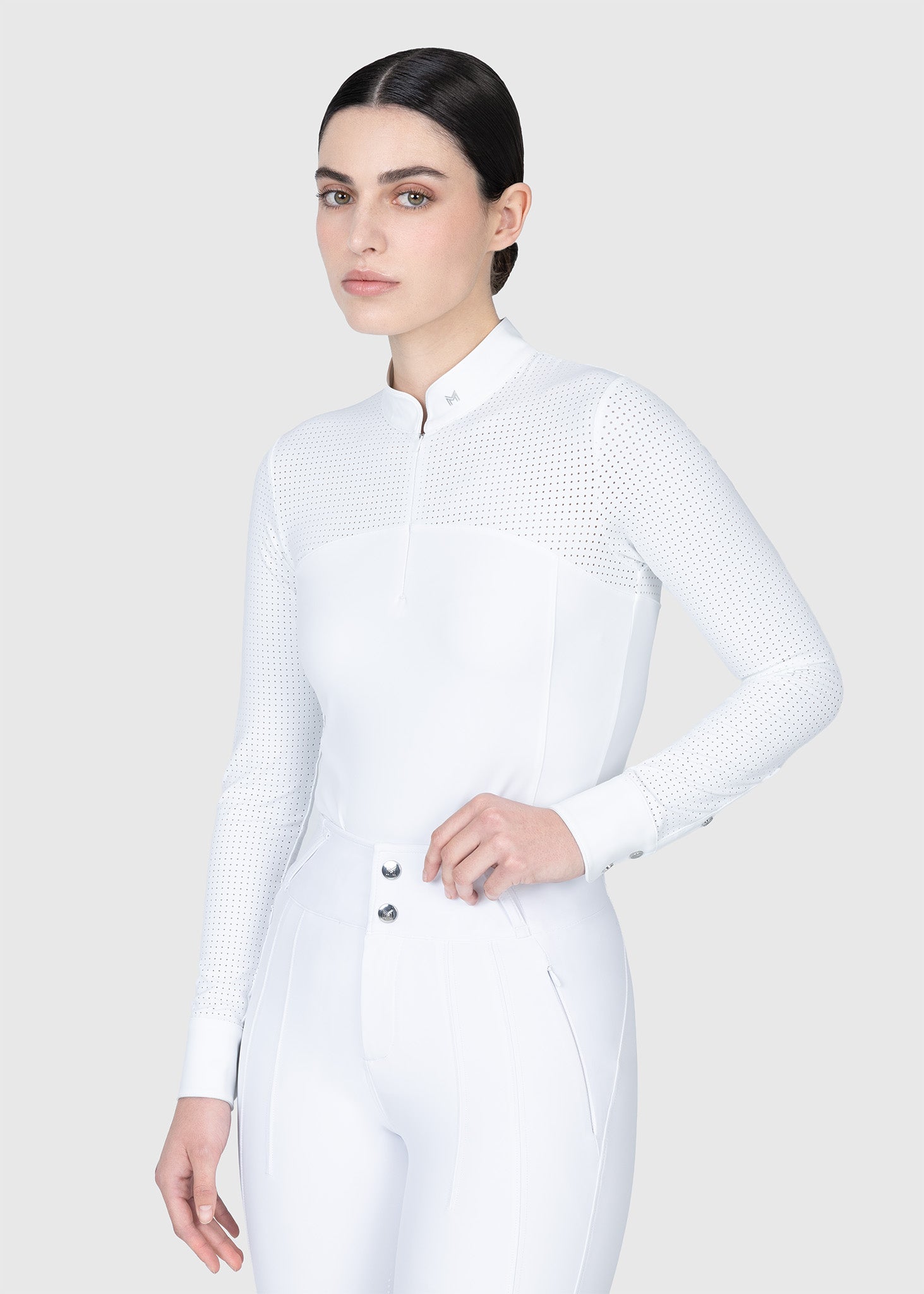 Grace Long Sleeve Show Shirt (White)
