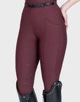 Velya Riding Leggings & Belt - Rosewood/Gunmetal